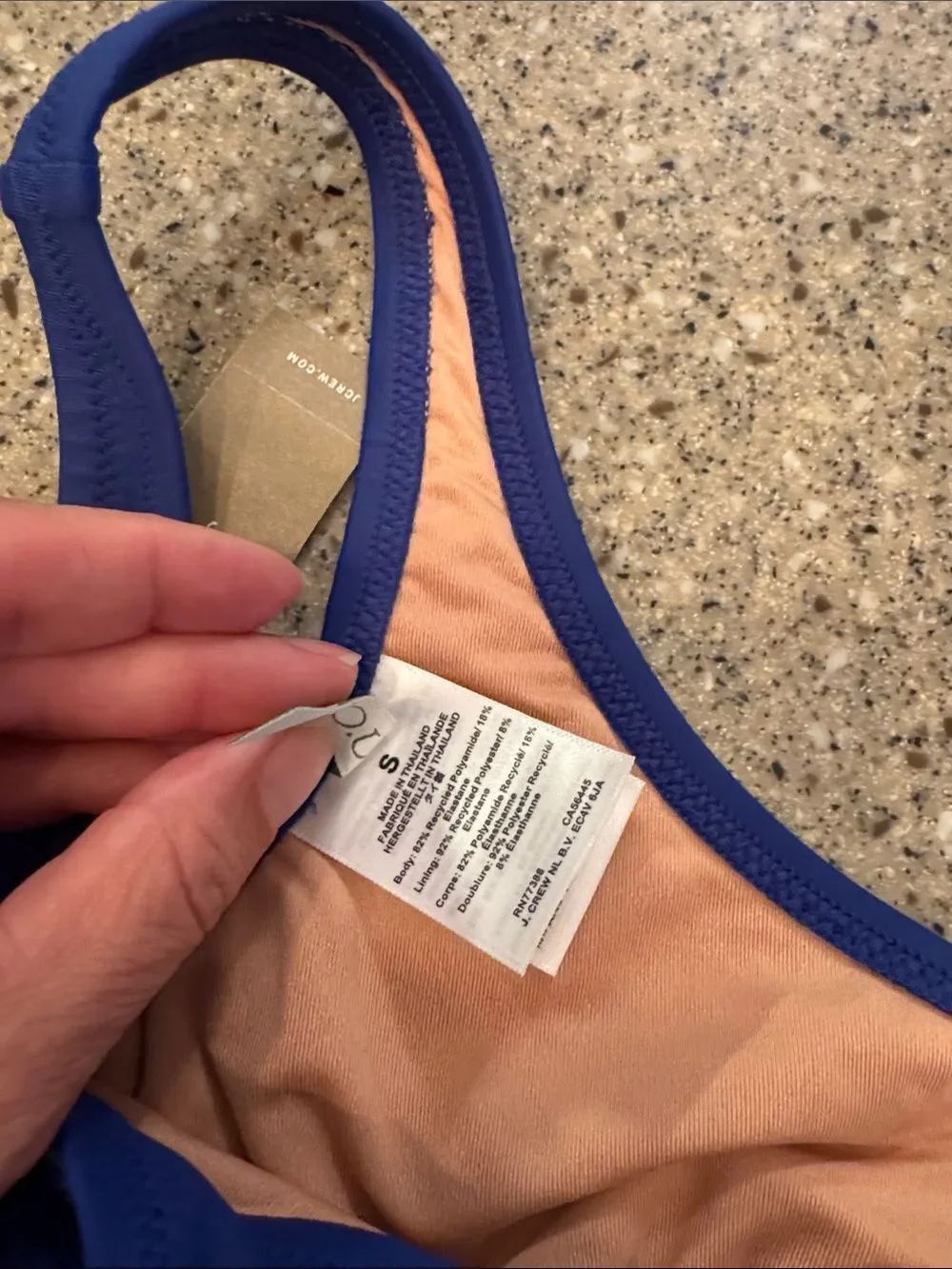 J. CREW Heritage Scoop Neck Bikini Top Harbor View Blue *NEW*